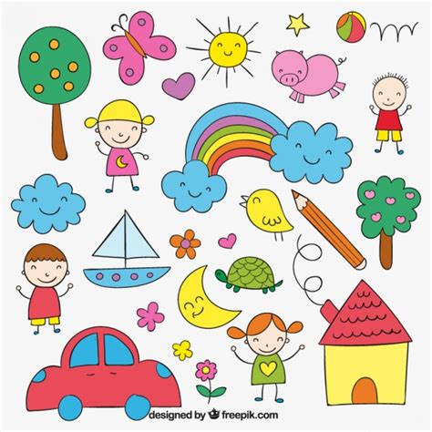 Dibujo de los niños | Descargar Vectores gratis