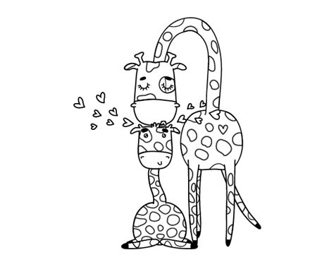 Dibujo de Mamá jirafa para Colorear | Dibujos del Día de ...