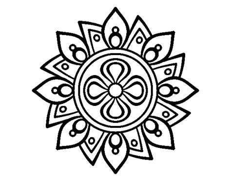 Dibujo de Mandala flor sencilla para Colorear   Dibujos.net
