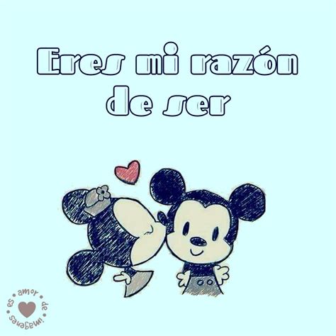 dibujo de Mickey y Minnie con frase de amor