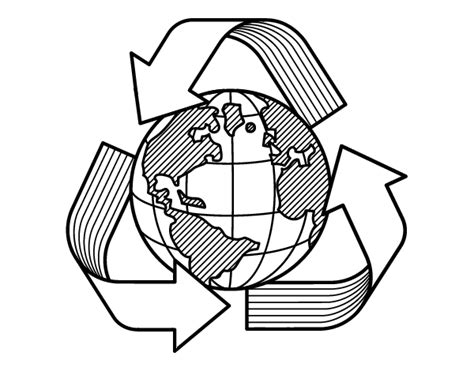 Dibujo de Mundo Reciclaje para Colorear   Dibujos.net