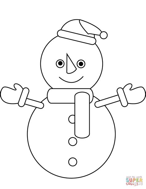 Dibujo de Muñeco de nieve lindo para colorear | Dibujos ...