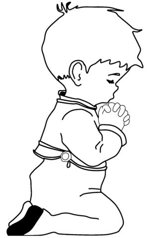 Dibujo de Niño orando para colorear | Dibujos para ...