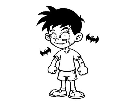 Dibujo de Niño zombie para Colorear   Dibujos.net