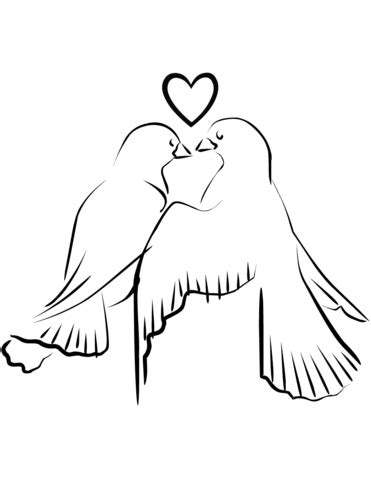 Dibujo de Pájaros del amor para colorear | Dibujos para ...