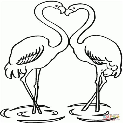 Dibujo De Pareja De Flamencos Para Colorear Dibujos Para ...