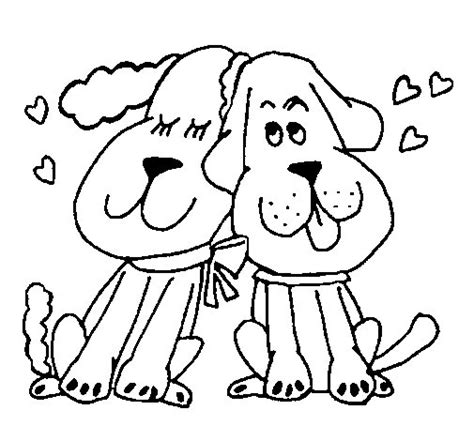 Dibujo de Perritos enamorados para Colorear   Dibujos.net