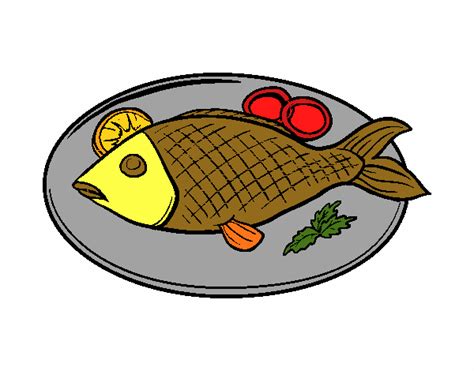 Dibujo de Plato de pescado pintado por en Dibujos.net el ...