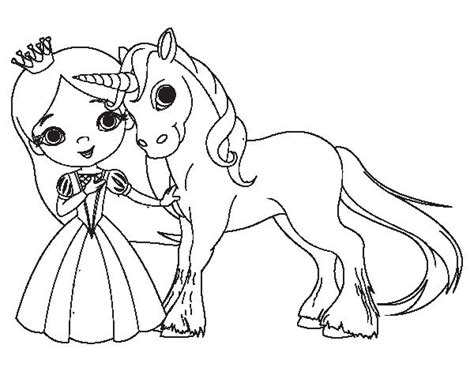 Dibujo de Princesa y unicornio para colorear | Dibujos de ...