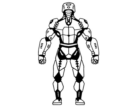 Dibujo de Robot luchador de espaldas para Colorear ...