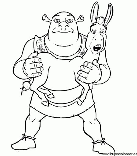 Dibujo de Shrek y el burro