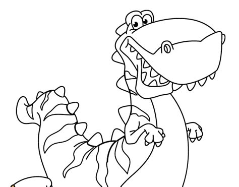 Dibujo de Tiranosaurio feliz para Colorear   Dibujos.net