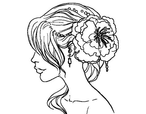 Dibujo de Tocado de novia con flor para Colorear   Dibujos.net