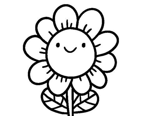 Dibujo de Una flor sonriente para Colorear   Dibujos.net