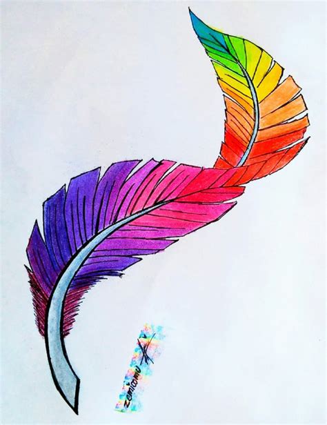 Dibujo de una Pluma a colores on We Heart It