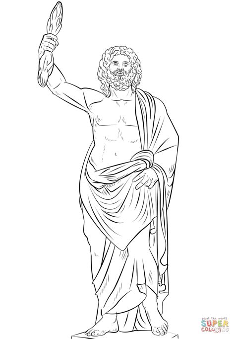 Dibujo de Zeus el Dios Griego para colorear | Dibujos para ...