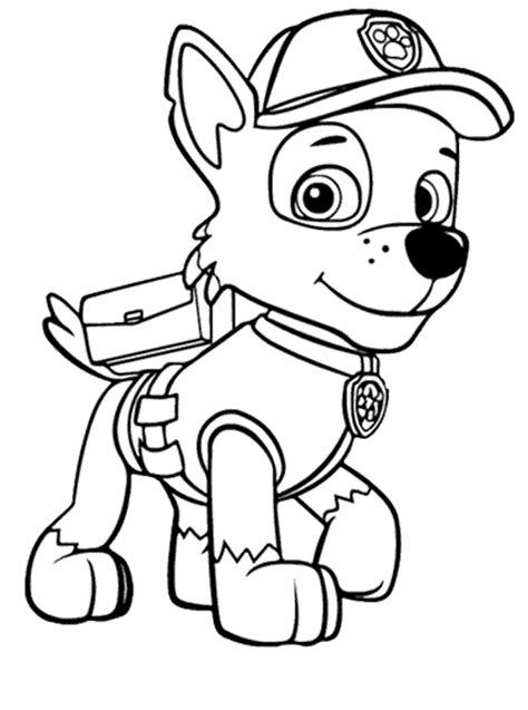 Dibujo del perro Rocky para colorear La Patrulla Canina