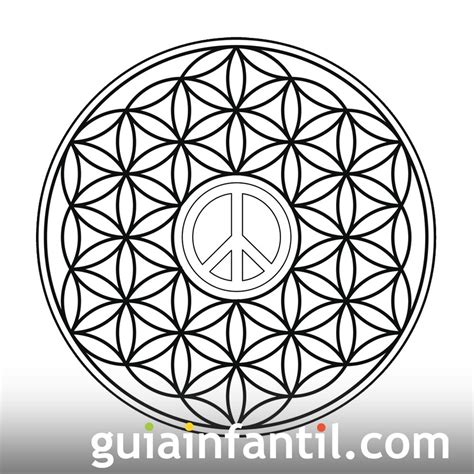 Dibujo del símbolo de la paz en formas geométricas