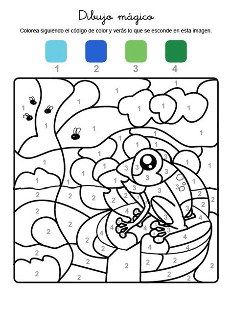 Dibujo mágico de una rana: dibujo para colorear e imprimir