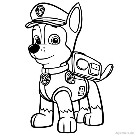Dibujo para colorear de La Patrulla Canina: Chase   Etapa ...