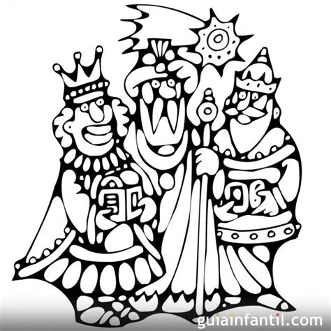 Dibujo para colorear de los Reyes Magos de Oriente