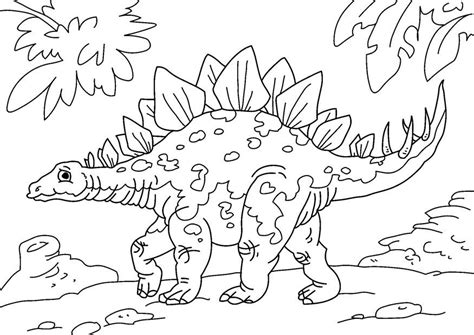 Dibujo para colorear dinosaurio   stegosaurus   Img 27626