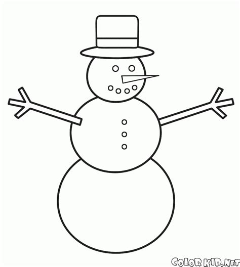 Dibujo para colorear   Muñeco de nieve del cocinero