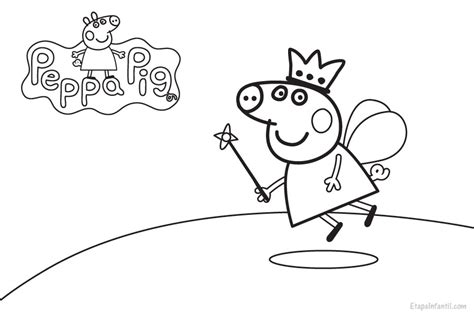 Dibujo Peppa Pig Hada para colorear   Etapa Infantil