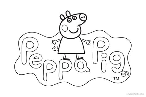 Dibujo Peppa Pig para colorear   Etapa Infantil