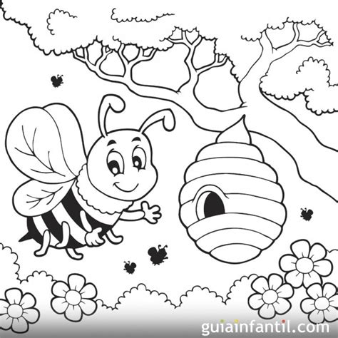 Dibujos abejas panal para colorear   Imagui