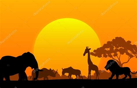 Dibujos animados de animales de colección en el África ...