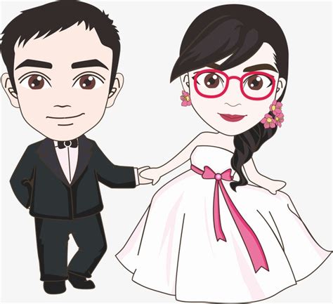 Dibujos animados de la novia y el novio, Tarjeta De ...