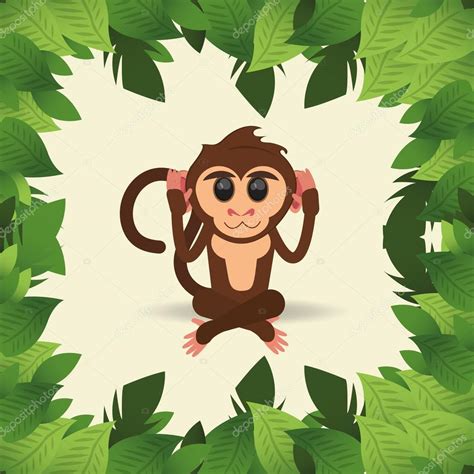 dibujos animados de monos selva — Vector de stock ...