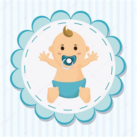Dibujos animados de niño bebé de concepto de ducha de bebé ...