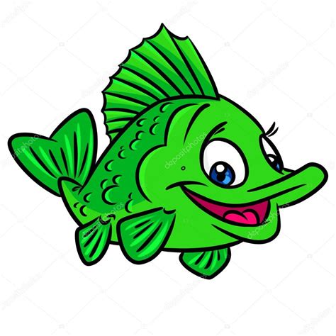Dibujos animados de peces verdes — Foto de stock © Efengai ...
