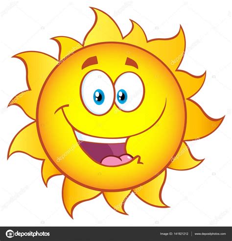 dibujos animados de sol feliz — Vector de stock © HitToon ...