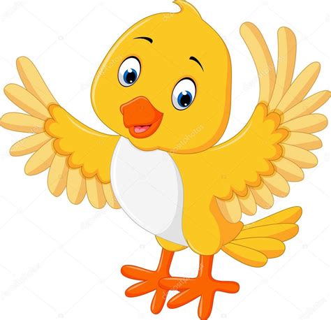 Dibujos animados lindo pájaro amarillo — Vector de stock ...