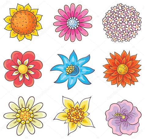 Dibujos animados mano dibujado flores — Vector de stock ...