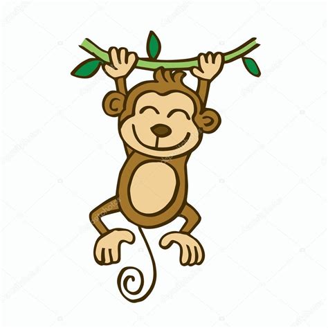 Dibujos animados mono de balanceo para los niños — Vector ...