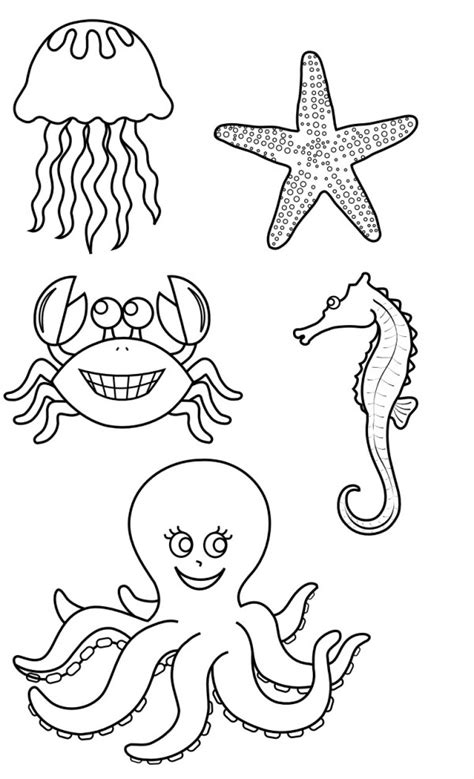 Dibujos de animales marinos para pintar | Colorear imágenes