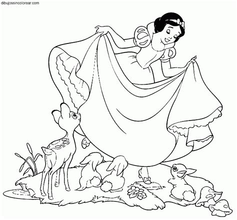 Dibujos de Blancanieves  Princesa Disney  para Colorear