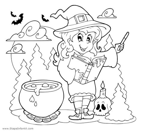 Dibujos de Bruja para imprimir y colorear en Halloween ...