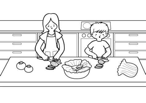 Dibujos de cocinas para colorear   Imagui
