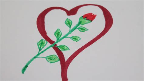 Dibujos de corazones con rosas   YouTube