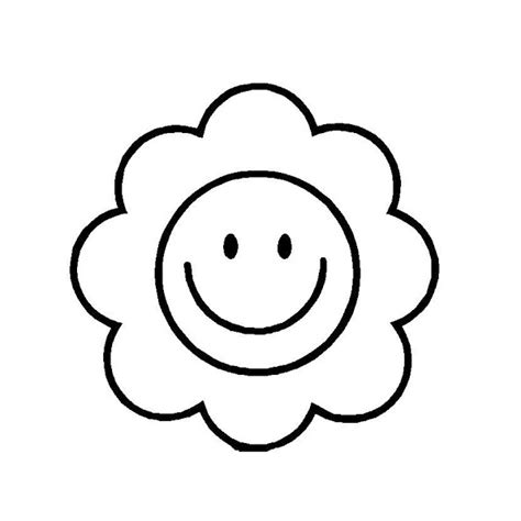 Dibujos de flor sonriente para colorear