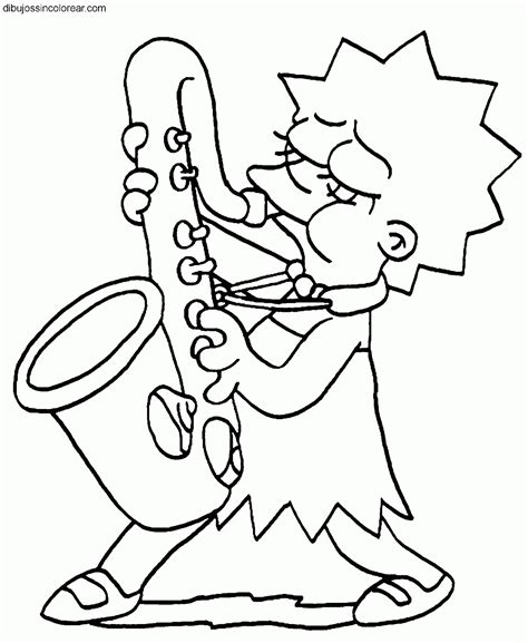 Dibujos de Lisa Simpson  Los Simpsons  para Colorear