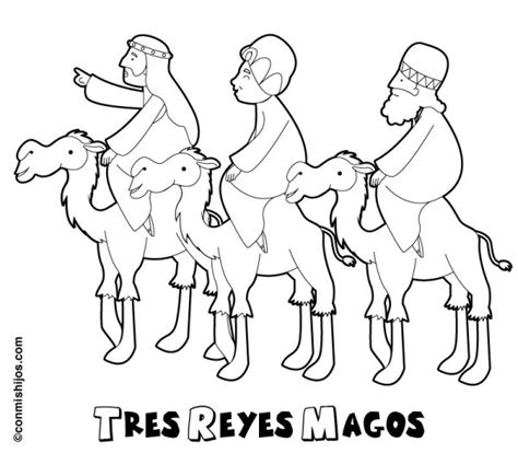 Dibujos de Melchor, Gaspar y Baltasar para colorear: Tres ...