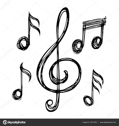 Dibujos de notas musicales — Vector de stock © alexcosmos ...