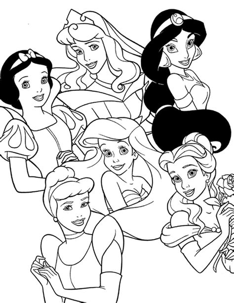 Dibujos de Princesas Disney para colorear e imprimir gratis