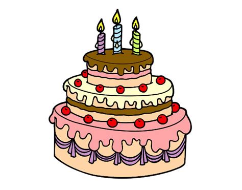 Dibujos de Tartas de cumpleaños para Colorear   Dibujos.net